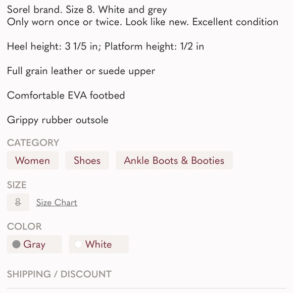 Sorel Nadia ankle booties sz 8 - Picture 6 of 6